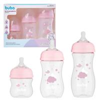 Kit 3 Mamadeiras Easy Flow Nuvem Rosa - 20988 - Buba
