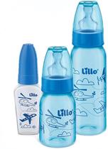 Kit 3 Mamadeiras Evolução Divertida 50/120/240ml Bico Silicone Lillo Kit 3 Mamadeiras Evolução Divertida 50/120/240ml Bico Silicone Lillo