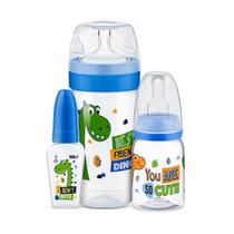 Kit 3 Mamadeiras Evolution Magia 50/120/300ml Dino - Lillo Kit 3 Mamadeiras Evolution Magia 50/120/300ml Dino - Lillo