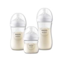 Kit 3 mamadeiras petala 150ml + 260ml + 330ml transparente (scd838/27) - avent