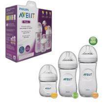 Kit 3 Mamadeiras Pétala Anti Cólica Transparente Philips