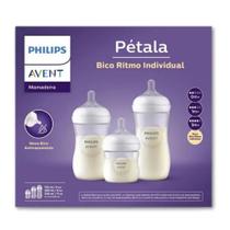 Kit 3 Mamadeiras Pétala Anticólica 125/260/330ml Original - Philips Avent