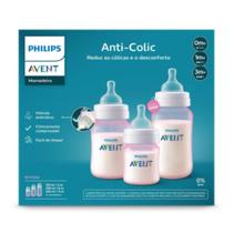 Kit 3 Mamadeiras Philips Avent Classic Rosa 125,260,330ml