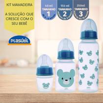 KIT 3 MAMADEIRAS PLASUTIL 40ml, 150ml e 250ml