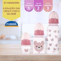 KIT 3 MAMADEIRAS PLASUTIL 40ml, 150ml e 250ml