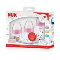 Kit 3 Mamadeiras Starter Anticólica Rosa 90ml, 150ml e 300ml First Choice - NUK