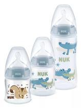 Kit 3 Mamadeiras Starter First Choice Temp Control Nuk Azul