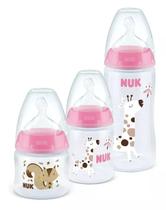 Kit 3 Mamadeiras Starter First Choice Temp Control Nuk Rosa
