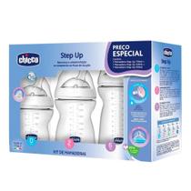 Kit 3 mamadeiras step up neutro 150ml, 250ml e 300ml - chicco