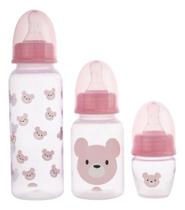 Kit 3 Mamadeiras Ursos Sistema Anticólica Bico Silicone Fino Kit 3 Mamadeiras Ursos Sistema Anticólica Bico Silicone Fino