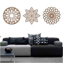 Kit 3 Mandalas Decorativas 40x40cm Vazado - Mdf Kit 3 Mandalas Decorativas 40x40cm Vazado - Mdf