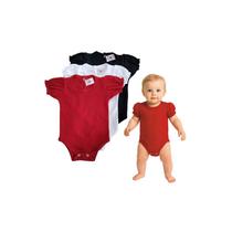 Kit 3 Manga Princesa Body Bebê Liso Curto 100% Algodão