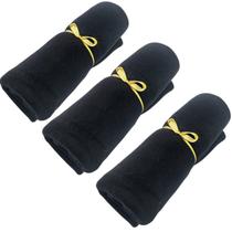 Kit 3 Mantas Pet Soft para Cachorro Gatos - Preto - 90x75cm