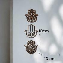Kit 3 Mãos de Hamsa Decorativa em MDF Preto ou Cru, Artesanato, Decoração.