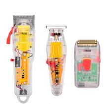 Kit 3 Maquina de Cabelo Wmark NG108 NG202 NG987 Transparente