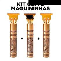 Kit 3 Máquinas Para Faz Risco Barba Cabelo Dragão Acabamento