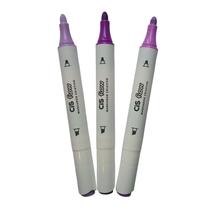 Kit 3 Marcador Criativo Flow Tons de Roxo - Ponta Dupla Cis