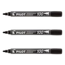 Kit 3 Marcador Permanente PILOT SCA-100 Ponta Redonda Bullet