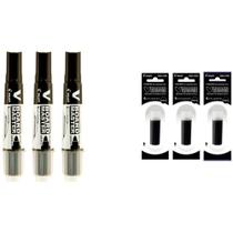Kit 3 Marcadores Para Quadro Branco + 3 Refil Pilot V-board Master Preto