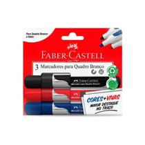 Kit 3 Marcadores Para Quadro Branco e Vidro Faber-castell