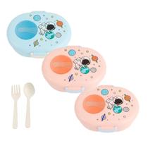 Kit 3 Marmita Infantil Astronauta Plástico 2 Talher Lancheira Tampa Pote Multiuso Constelação Escolar Kit 3 Marmita Infantil Astronauta Plástico 2 Talher Lancheira Tampa Pote Multiuso Constelação Escolar