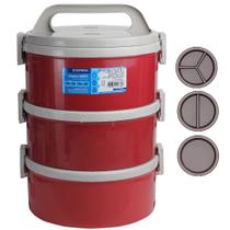 Kit 3 Marmitas Andar Tekcor Simples/dupla/tripla 1,5 Litros