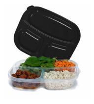 Kit 3 Marmitas Com Divisórias 1 Litro Microondas Freezer BPA Free