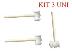 KIT 3 Martelo De Borracha Para Azulejista Mil Kits 40mm Bco KIT 3 Martelo De Borracha Para Azulejista Mil Kits 40mm Bco