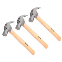 Kit 3 Martelos Unha 23mm Aço Forjado Cabo Madeira Troya Tools Kit 3 Martelos Unha 23mm Aço Forjado Cabo Madeira Troya Tools