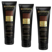 Kit 3 MASCARA COLORANTE CASTANHA REAVIVA A COR E TRATA 250 GR