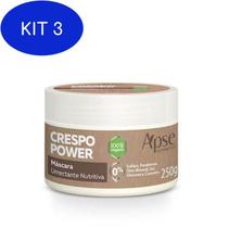 Kit 3 Máscara Crespo Power Umectante Nutritiva 300G - Apse - Apse Cosmetics