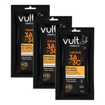 Kit 3 Máscara de Hidratação Capilar Cabelos Cacheados 3A 3B 3C Cachos Vult Sachê 60g