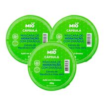 Kit 3 Máscara de Hidratação Capilar Mió Extrato de Mandioca e Aloe Vera Cápsula 20g