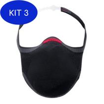 Kit 3 Máscara De Proteção 3D Knit - Fiber - Preto M