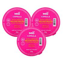 Kit 3 Máscara de Reconstrução Capilar Mió Biotina e Queratina Cápsula 20g