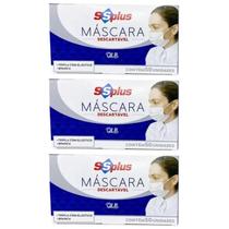 Kit 3 Máscara Descartável Tripla Branca Com 50Un SSPlus -QLB