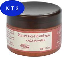 Kit 3 Máscara Facial de Argila Vermelha Arte dos Aromas -
