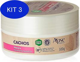 Kit 3 Máscara Hidratante Nutritiva Cachos 300G - Apse Cosmetics