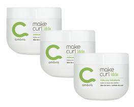 Kit 3 Máscara Make Curl Kids Amavia Hidratação Cacho Cabelo