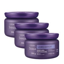 Kit 3 Máscara Matizadora Loiro Expert Desamareladora Violeta Platinado Hidratação 250g Eudora Siàge Kit 3 Máscara Matizadora Loiro Expert Desamareladora Violeta Platinado Hidratação 250g Eudora Siàge