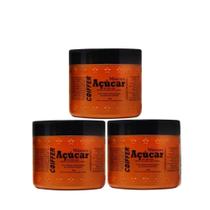 KIT 3 Mascaras de açucar coiffer 350G cabelos porosos