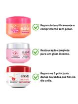 Kit 3 Máscaras de Tratamento Elseve Longo dos Sonhos + Glycolic Gloss + Reparação Total 5