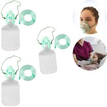 Kit 3 Máscaras Oxigênio Asma Bronquite Respirar Reserva Tubo