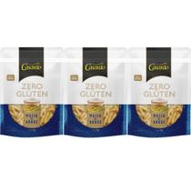 Kit 3 massa fusilli premium fonte de proteina fibras naturais sem gluten 500g casarão