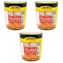 Kit 3 Massa Veda Furos Trincas Fissuras Em Telhas 1,3KG Allchem