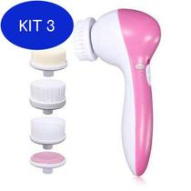 Kit 3 Massageador Derma Spa Esfoliação E Limpeza Facial