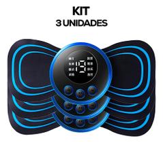 Kit 3 Massageador Portátil Recarregável Dores Pescoço Coluna