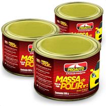 Kit 3 Massas de Polir Nº 2 Base Água Carro Moto Caminhão Automotivo Proauto 500g