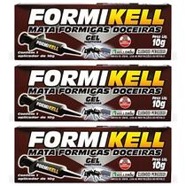 Kit 3 Mata Formigas Doceiras Formikell Gel Bisnaga Aplicador
