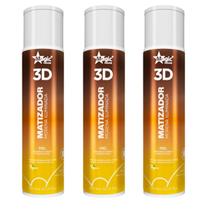 Kit 3 Matizador 3D Morena Iluminada Mel 300ml Magic Color